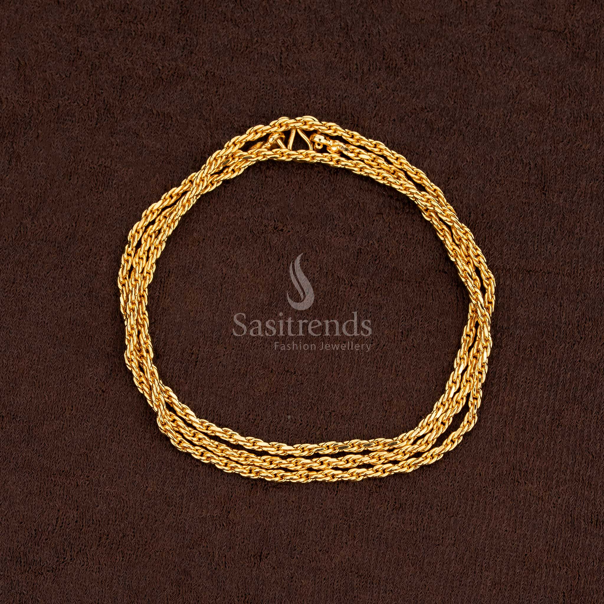 Guaranteed One Gram Micro Gold Plated Designer Chain Collection - Perfect for Traditional Occasions - Image 3