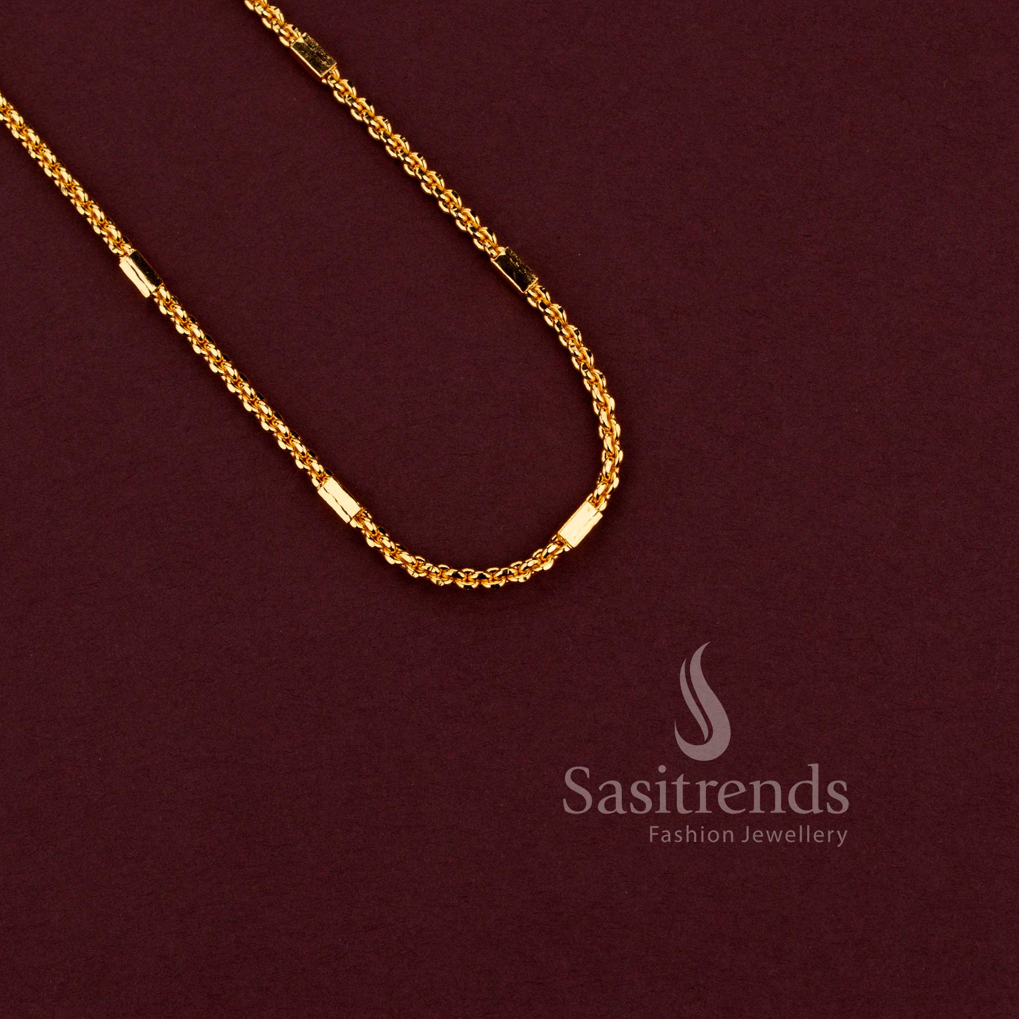 Guaranteed One Gram Micro Gold Plated Designer Chain Collection - Perfect for Traditional Occasions - Image 39