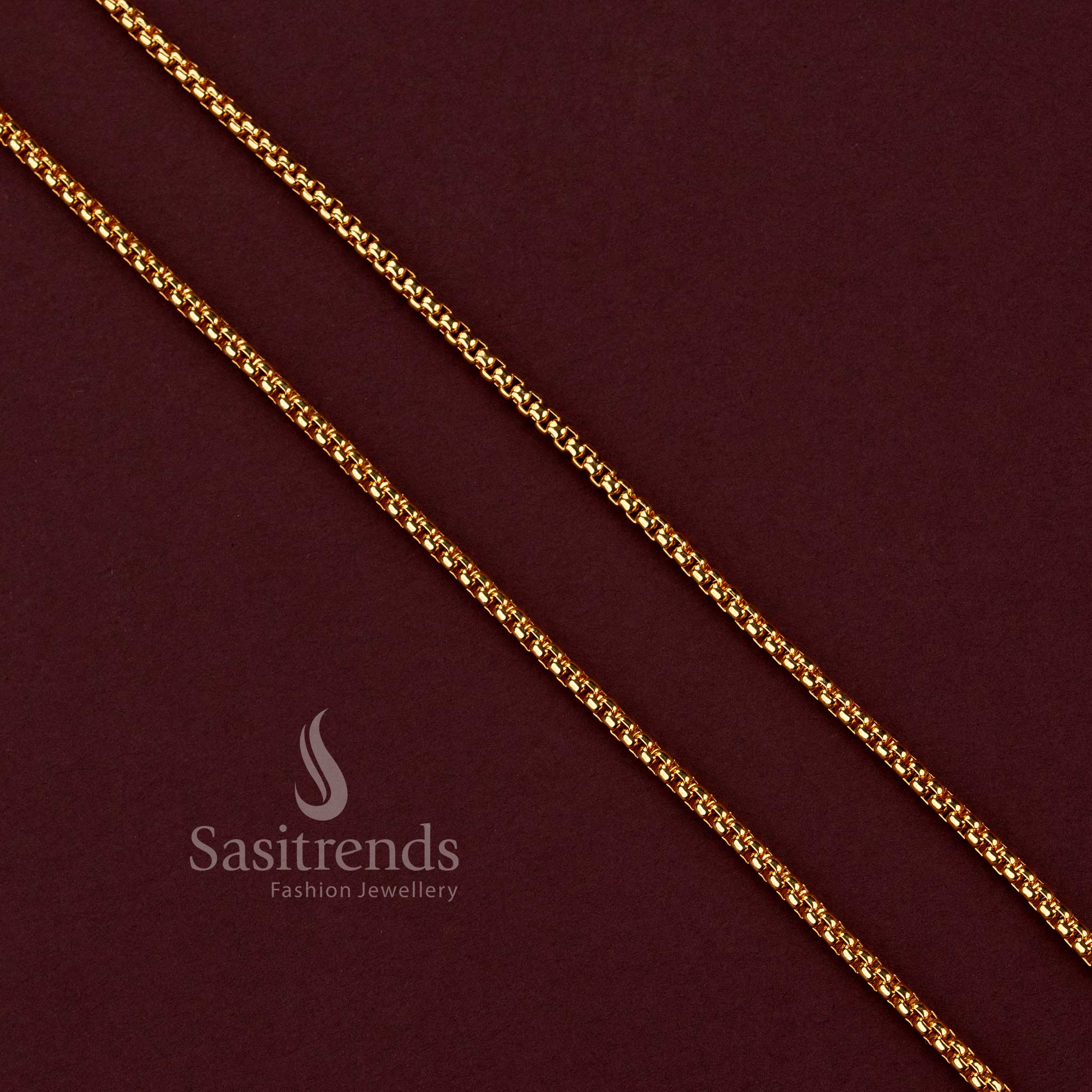 Stunning One Gram Micro Gold Plated Square Link Chain Rounded Square Links - Sasitrends - Image 2