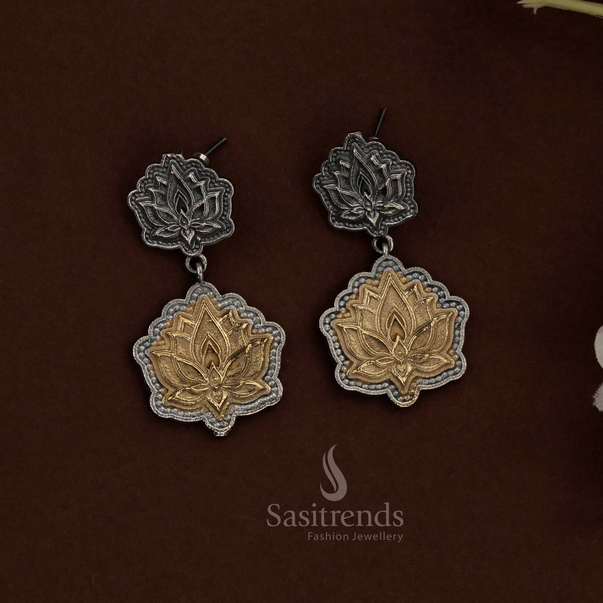 Collection of Premium Rich Look Attractive 92.5 Dual Tone Silver Oxidised Plated Husli Necklace Jewellery Set - Image 24