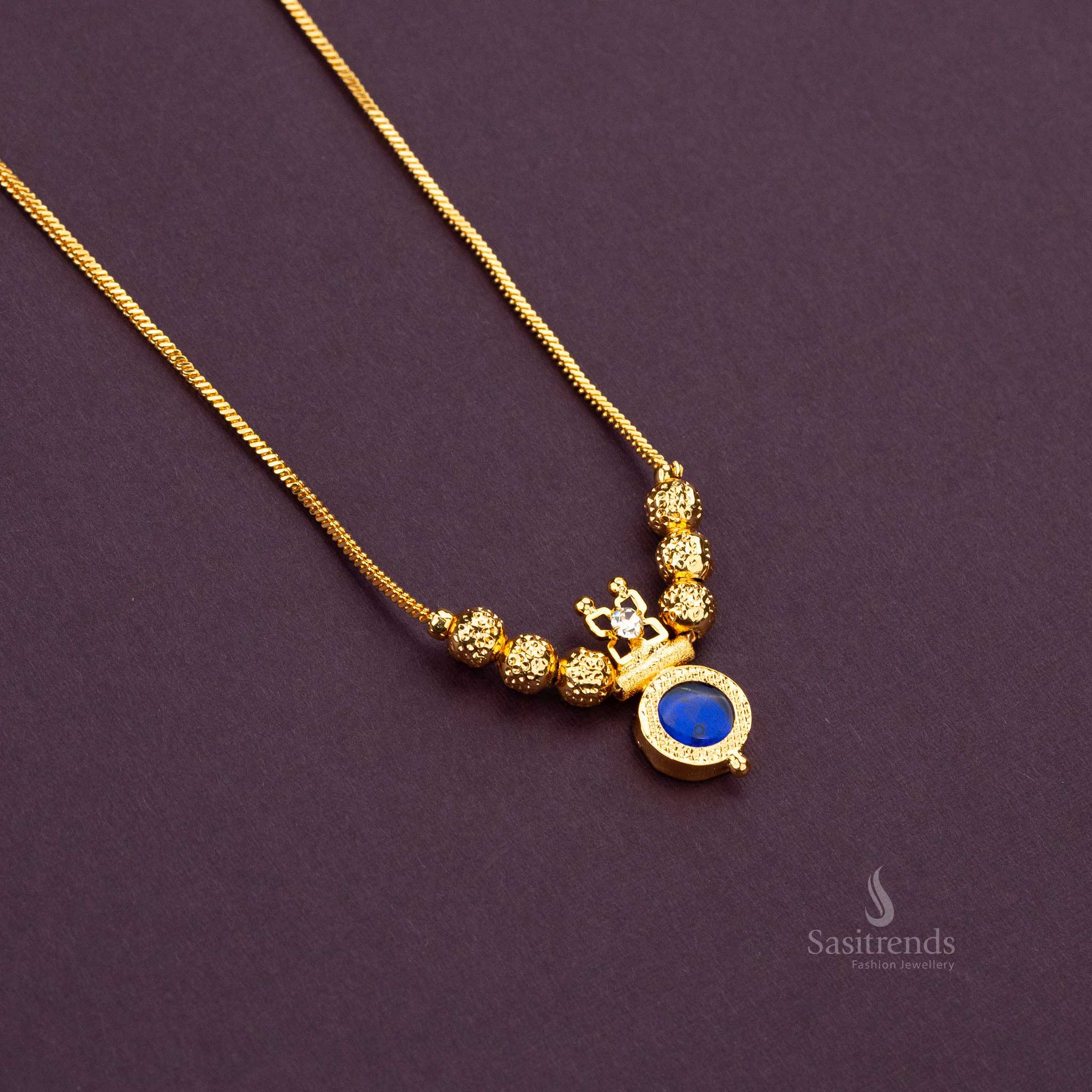 Sasitrends - Traditional Micro Gold Plated Palakka Round Pendant Golden Balls Necklace - Image 3