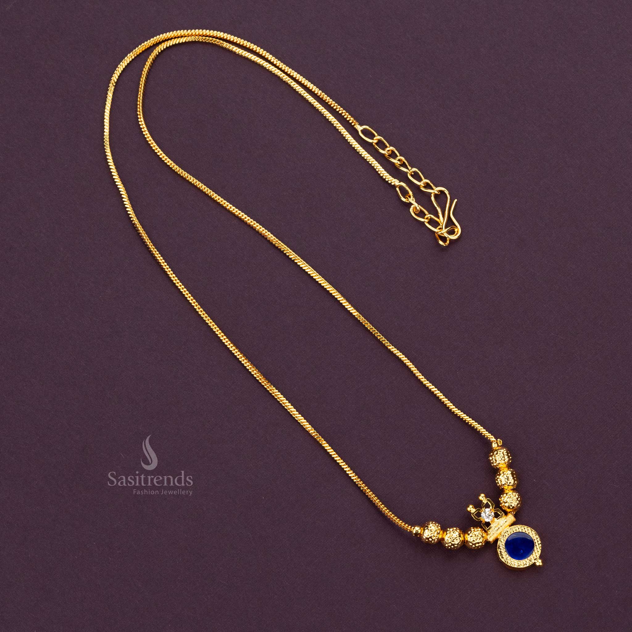 Sasitrends - Traditional Micro Gold Plated Palakka Round Pendant Golden Balls Necklace - Image 4