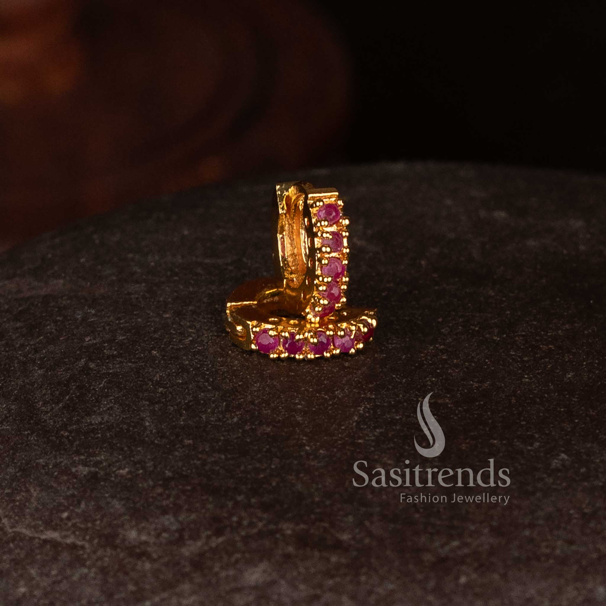 Beautifully Crafted Micro Gold Plated American Diamond Stud Earrings Collection with Refined Everyday Sparkle Designs - Image 5