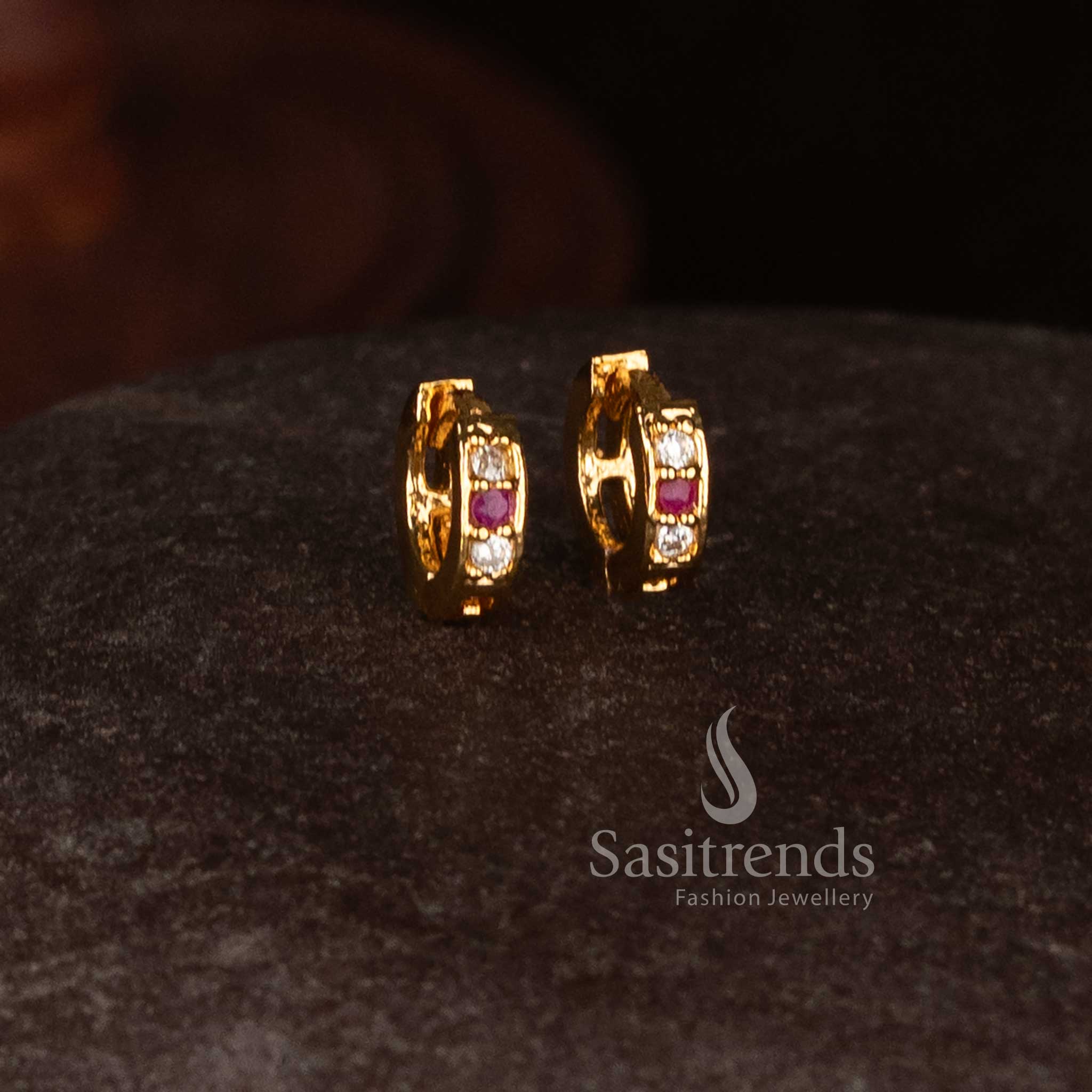 Beautifully Crafted Micro Gold Plated American Diamond Stud Earrings Collection with Refined Everyday Sparkle Designs - Image 6