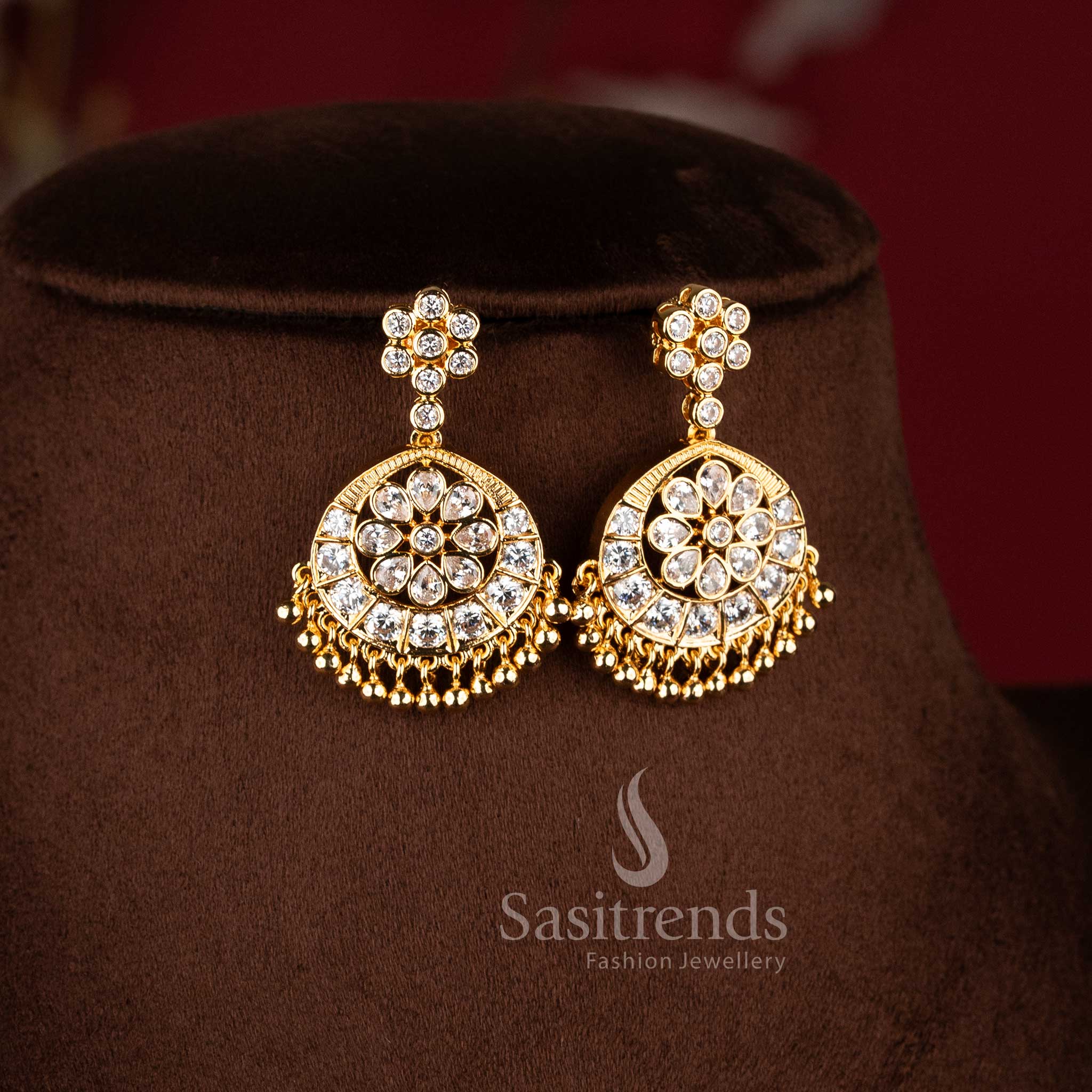 Temple Matte Gold Plated Double Layer Guttapusalu Style Pendant Necklace Set - Sasitrends - Image 8