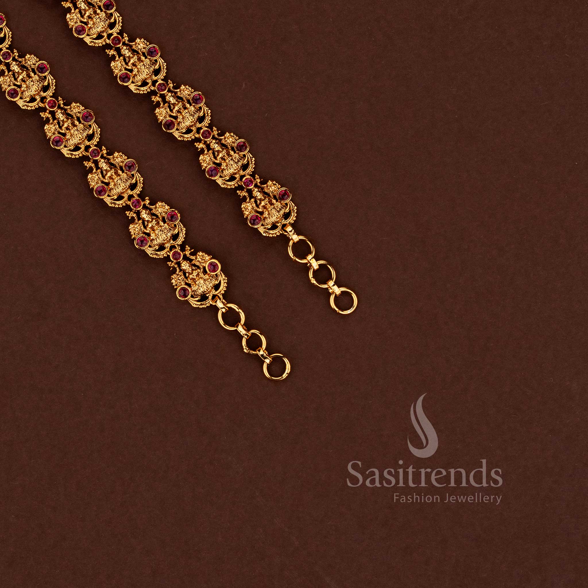 Beautiful Temple Premium Matte Gold Plated Lakshmi Motif Matil Ear Chain for Traditional Ethnic & Festive Wear - Image 4