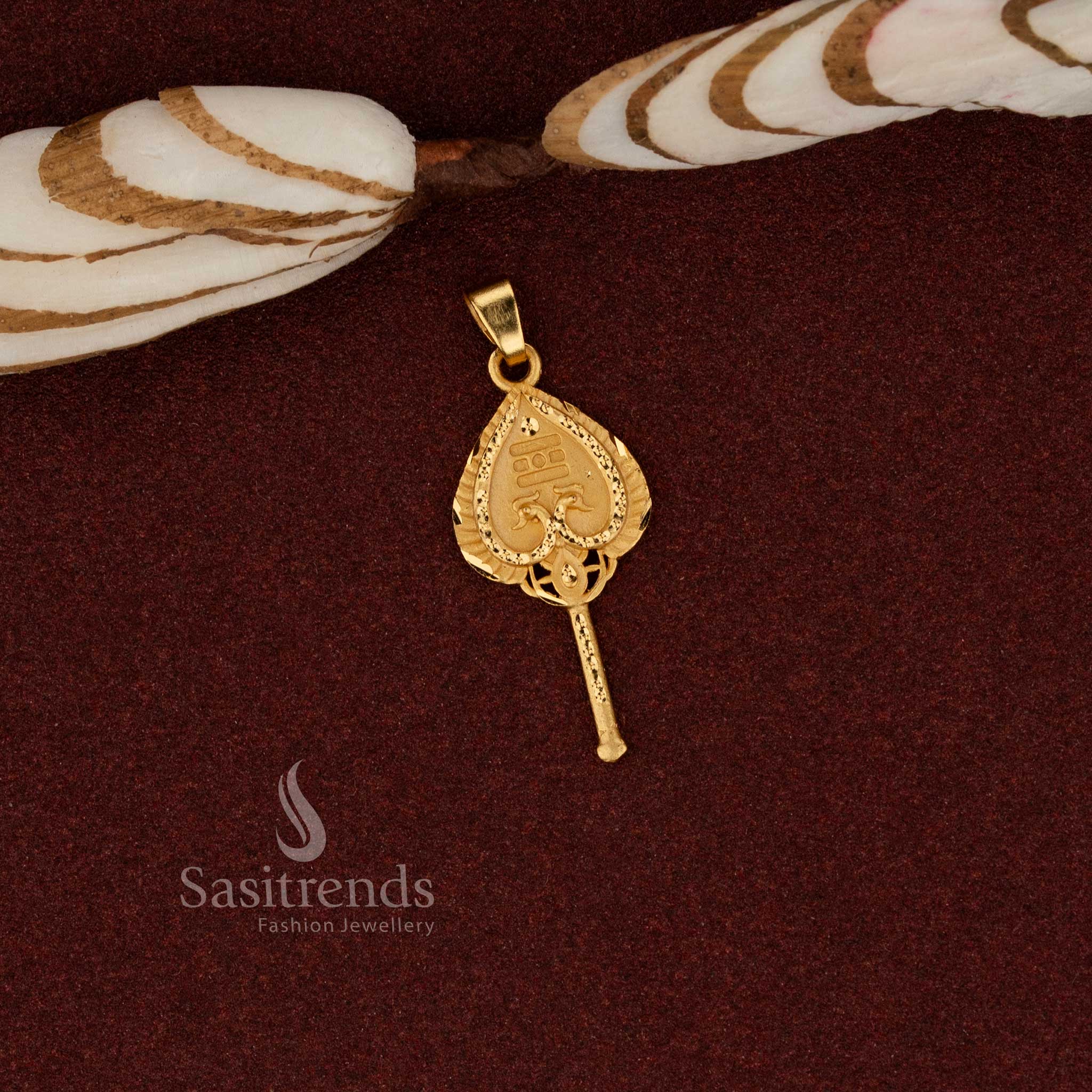 Traditional 24K Micro Gold Plated Forming Collection of Vel, Peacock, Murugar, Om & Vinayaka Pendants for Ethnic Wear, Temple Visits & Cultural Styling - Image 20