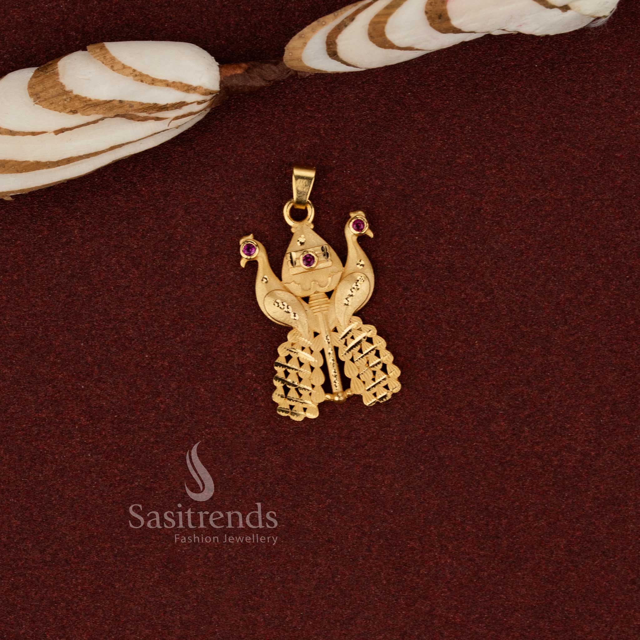 Traditional 24K Micro Gold Plated Forming Collection of Vel, Peacock, Murugar, Om & Vinayaka Pendants for Ethnic Wear, Temple Visits & Cultural Styling - Image 26
