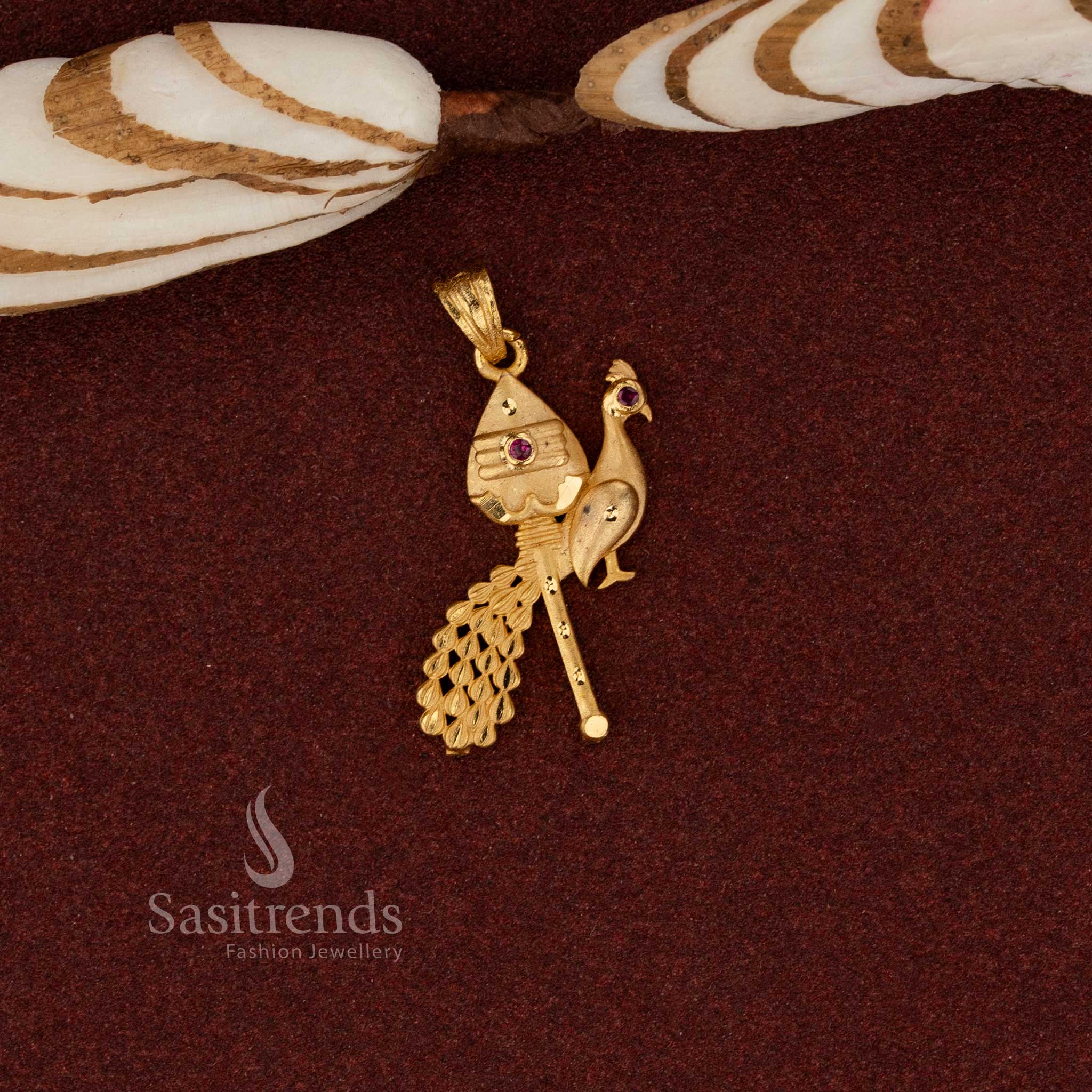 Traditional 24K Micro Gold Plated Forming Collection of Vel, Peacock, Murugar, Om & Vinayaka Pendants for Ethnic Wear, Temple Visits & Cultural Styling - Image 32