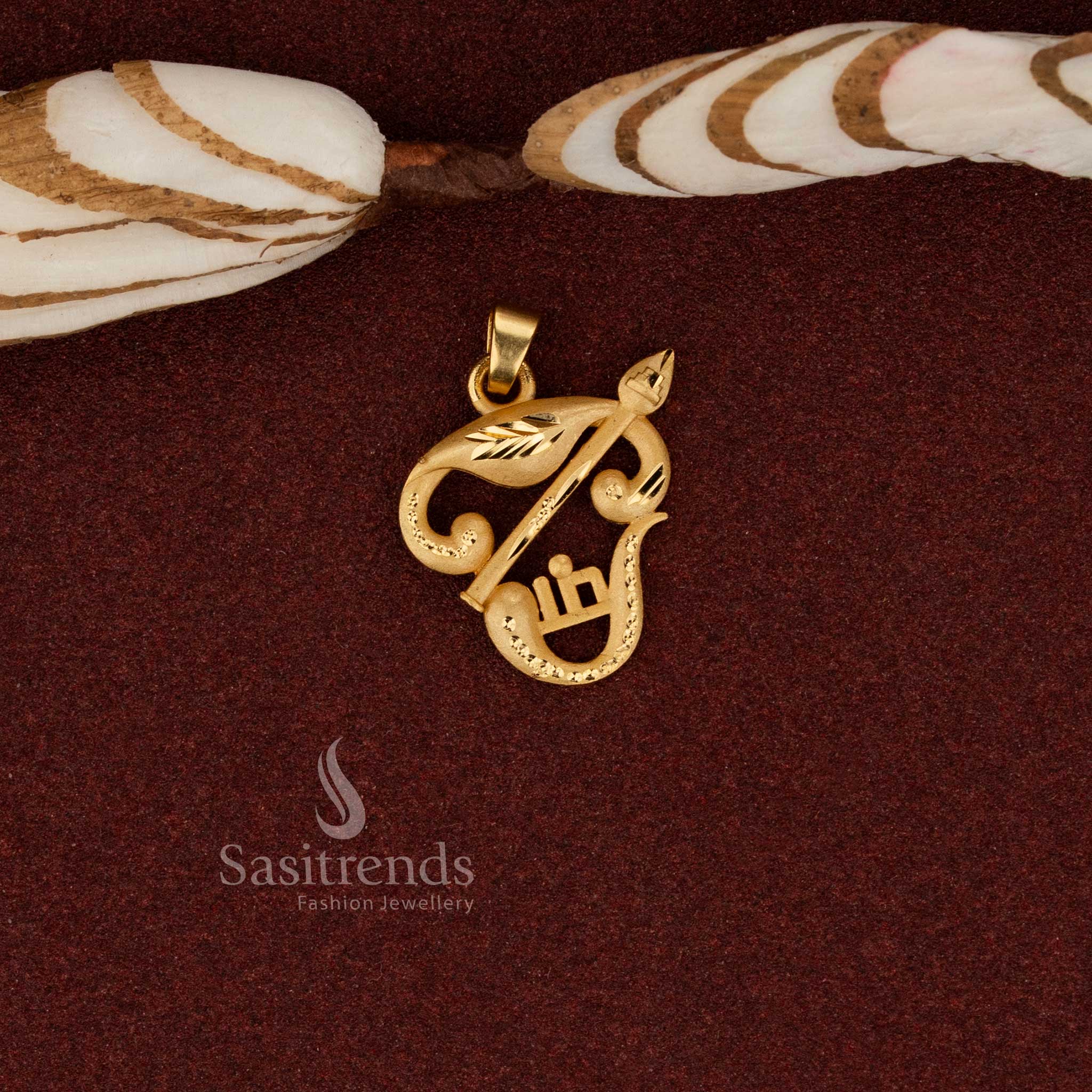 Traditional 24K Micro Gold Plated Forming Collection of Vel, Peacock, Murugar, Om & Vinayaka Pendants for Ethnic Wear, Temple Visits & Cultural Styling - Image 35
