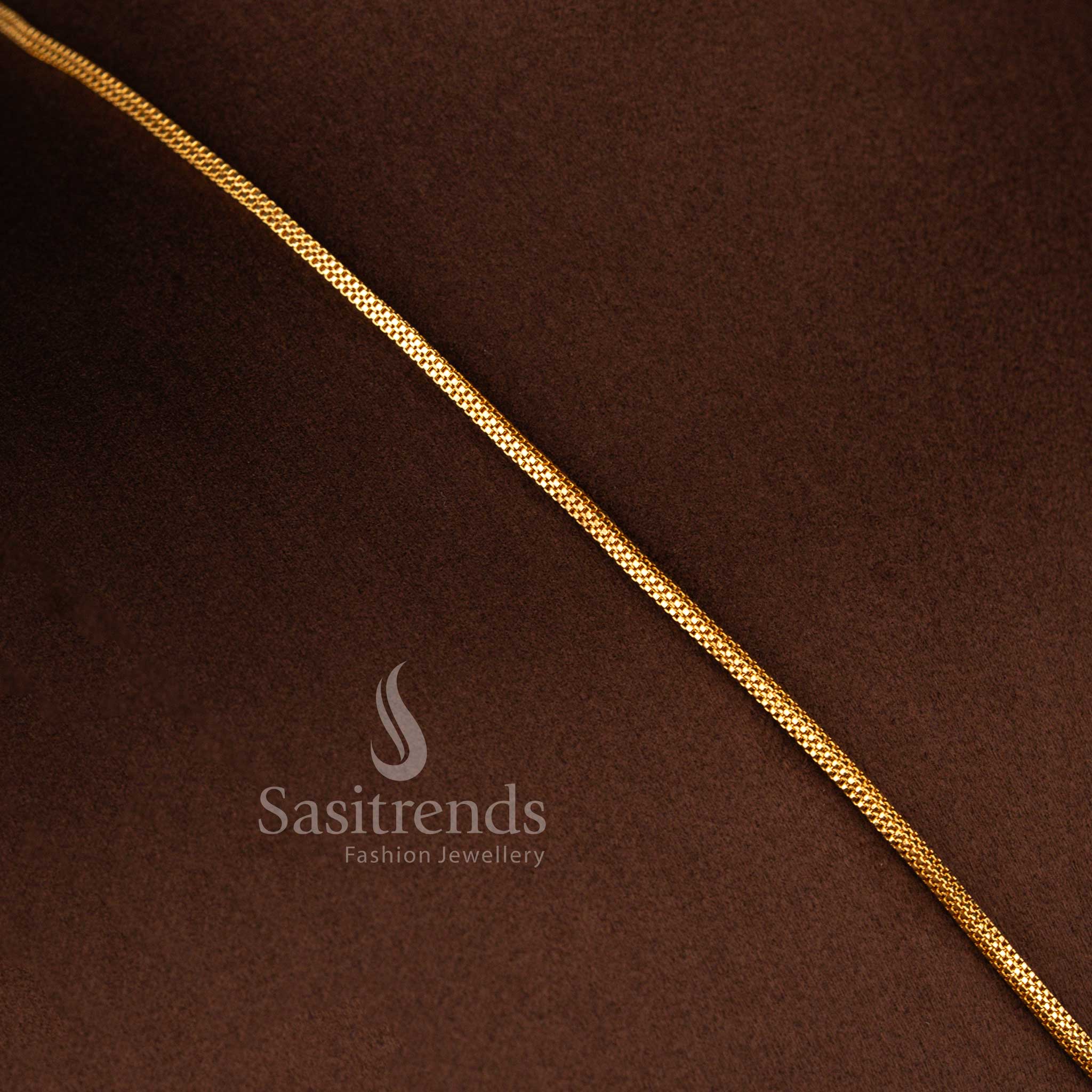 Guaranteed 24K Micro Gold Plated AD Stone Floral Cluster Pendant Chain Necklace with Teardrop Centre Structure | Real Gold Look 1 Gram Jewellery - Image 3