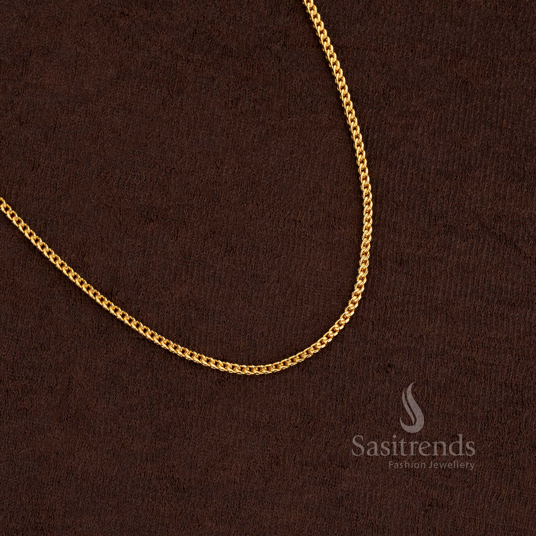 Guaranteed One Gram Micro Gold Plated Singapore Square Chain | Real Gold Look Alike - Image 7
