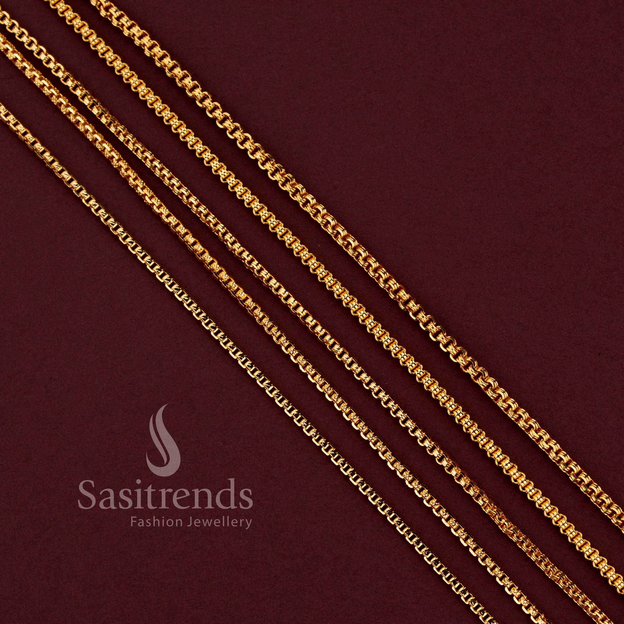 Traditional Savitham Cut Finish Micro Gold Plated Chain for Women - Sasitrends - Image 2