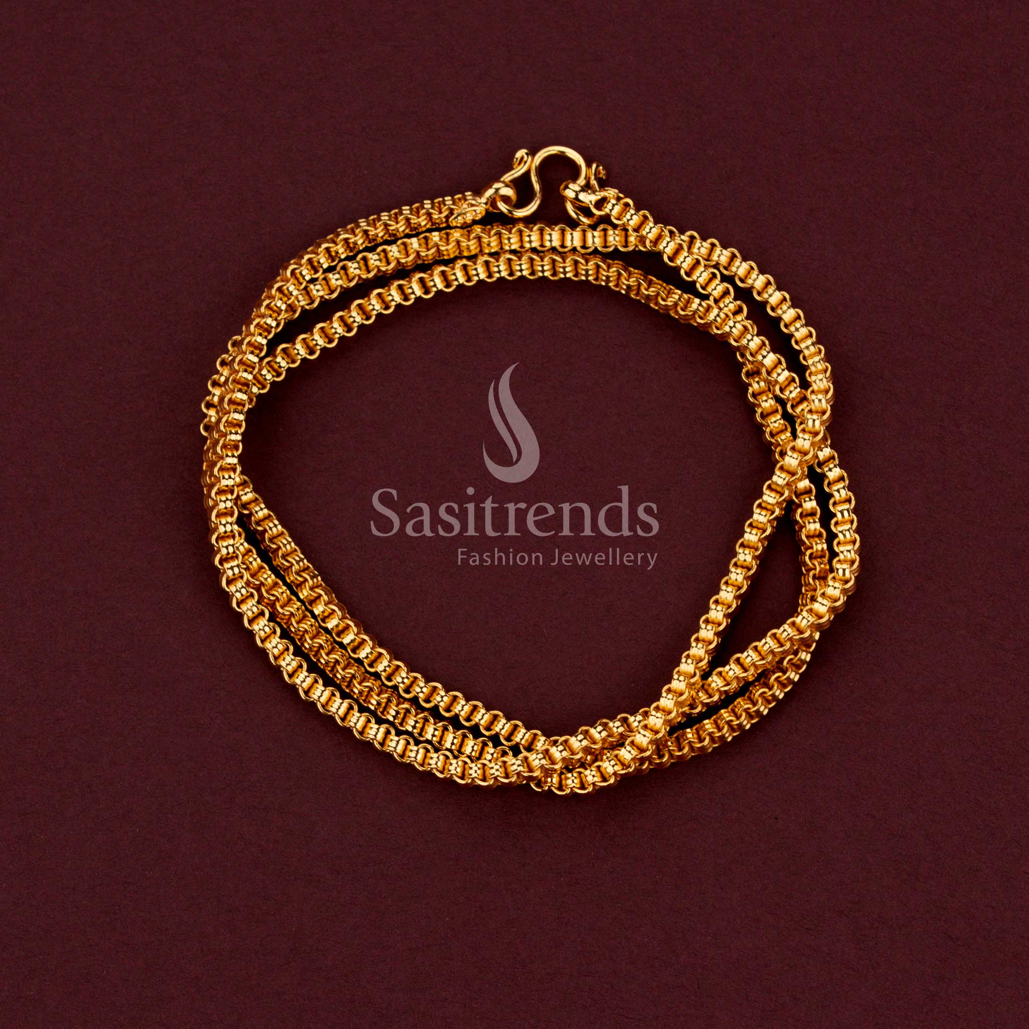 Traditional Savitham Cut Finish Micro Gold Plated Chain for Women - Sasitrends - Image 5