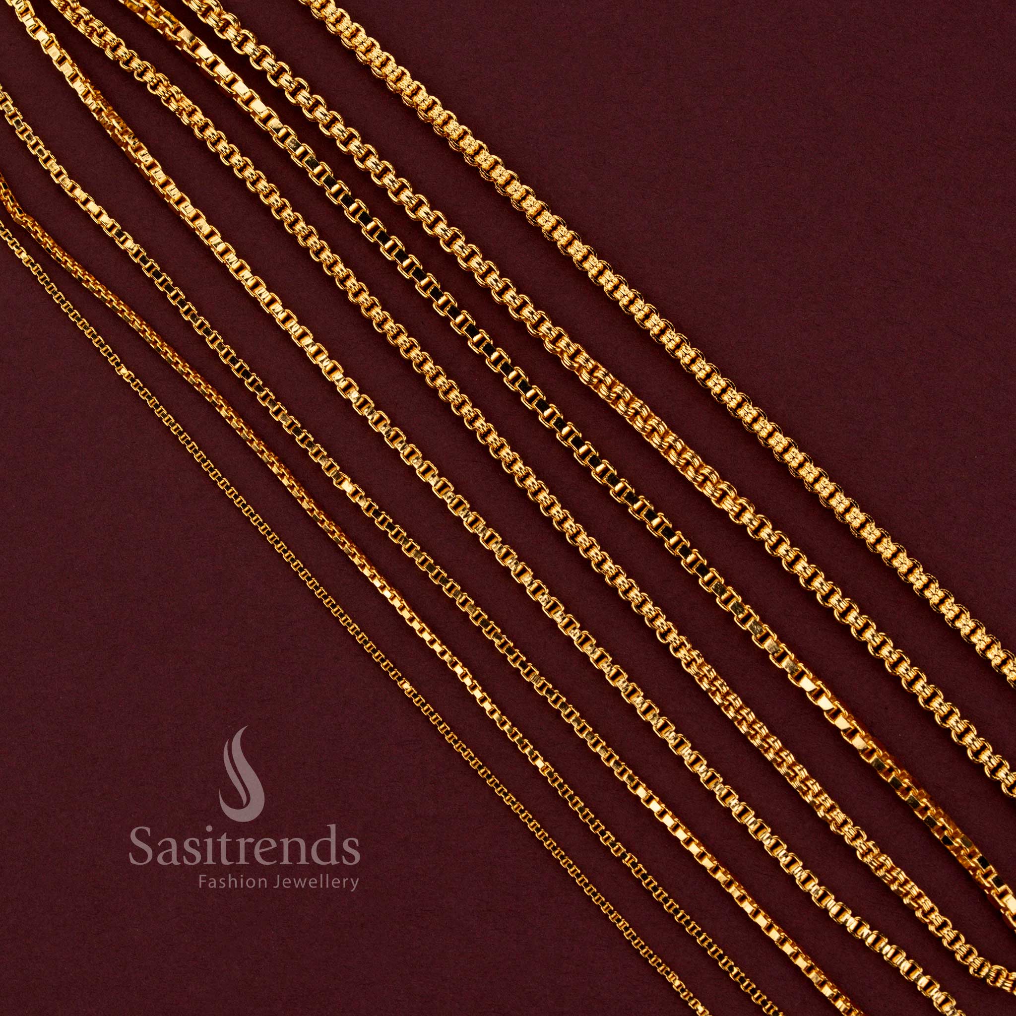 Traditional Savitham Link Guaranteed One Gram Micro Gold Plated Chain for Women - Sasitrends - Image 2