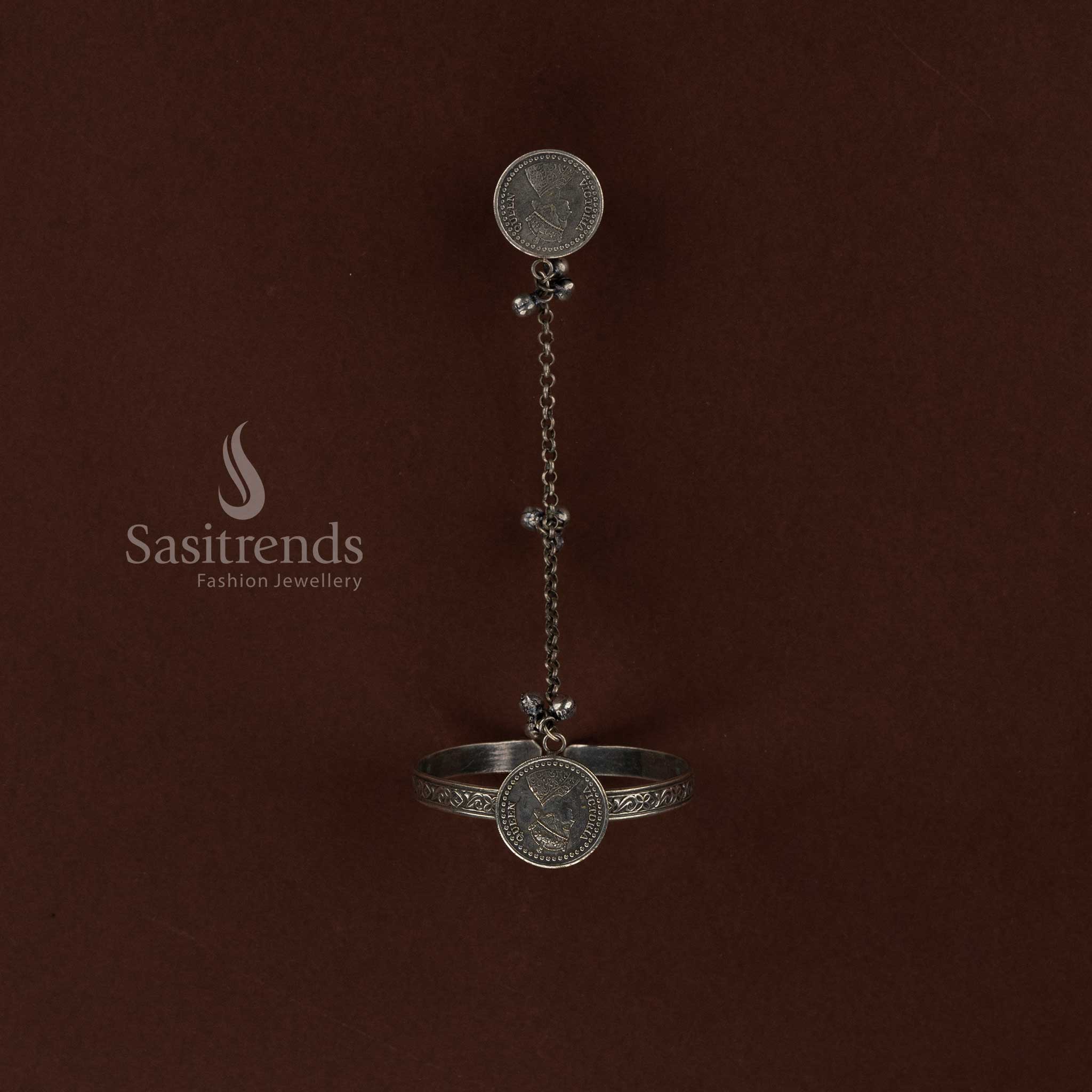 Premium Attractive Oxidised Finger Ring and Kada Bracelet Jewellery Collection | Multi Design Assortment - Image 6