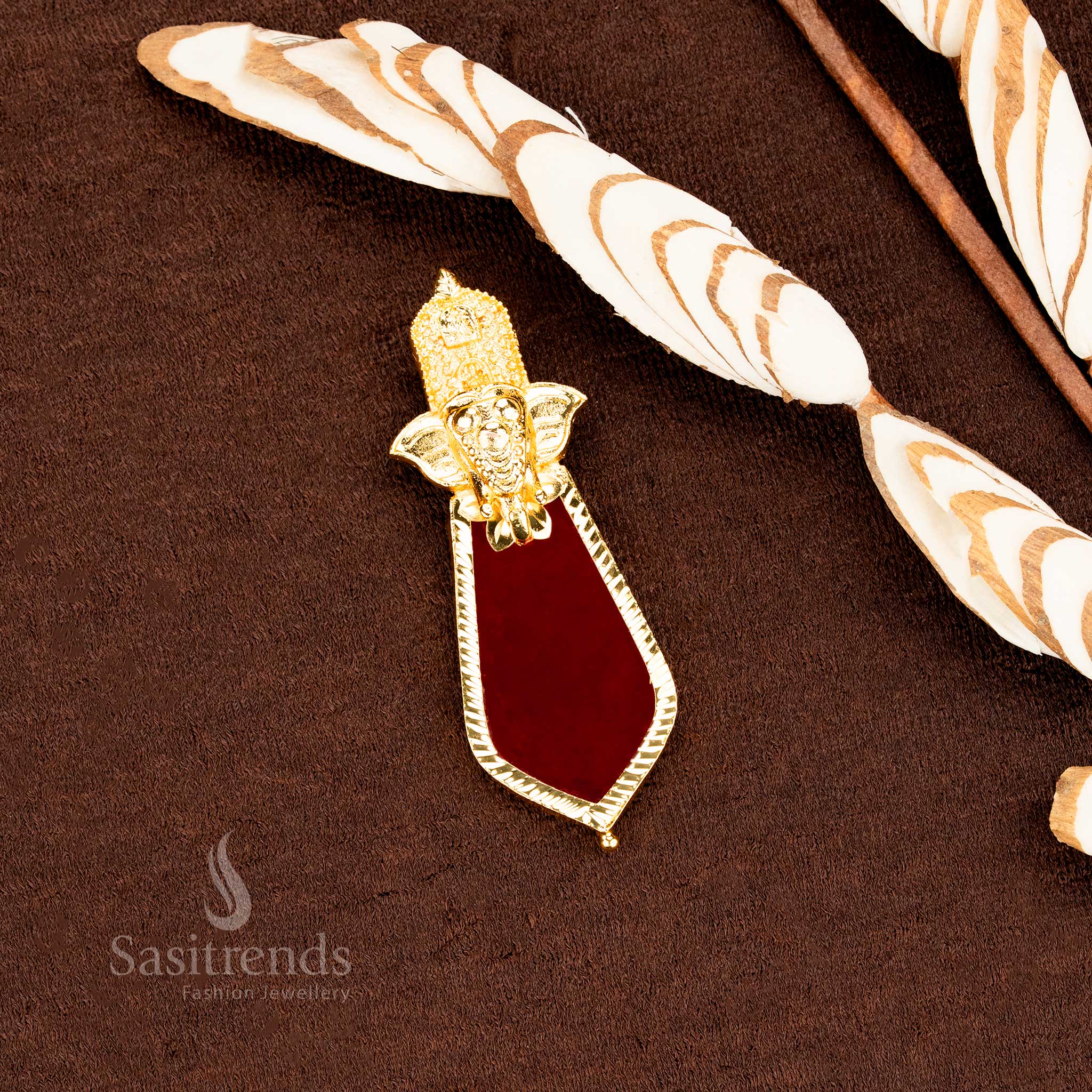 Traditional Kerala-Style One Gram Micro Gold Plated Elephant Head Palakka, Mango, Nagapadam Pendant -Guaranteed– Traditional & Festive Wear - Sasitrends - Image 7