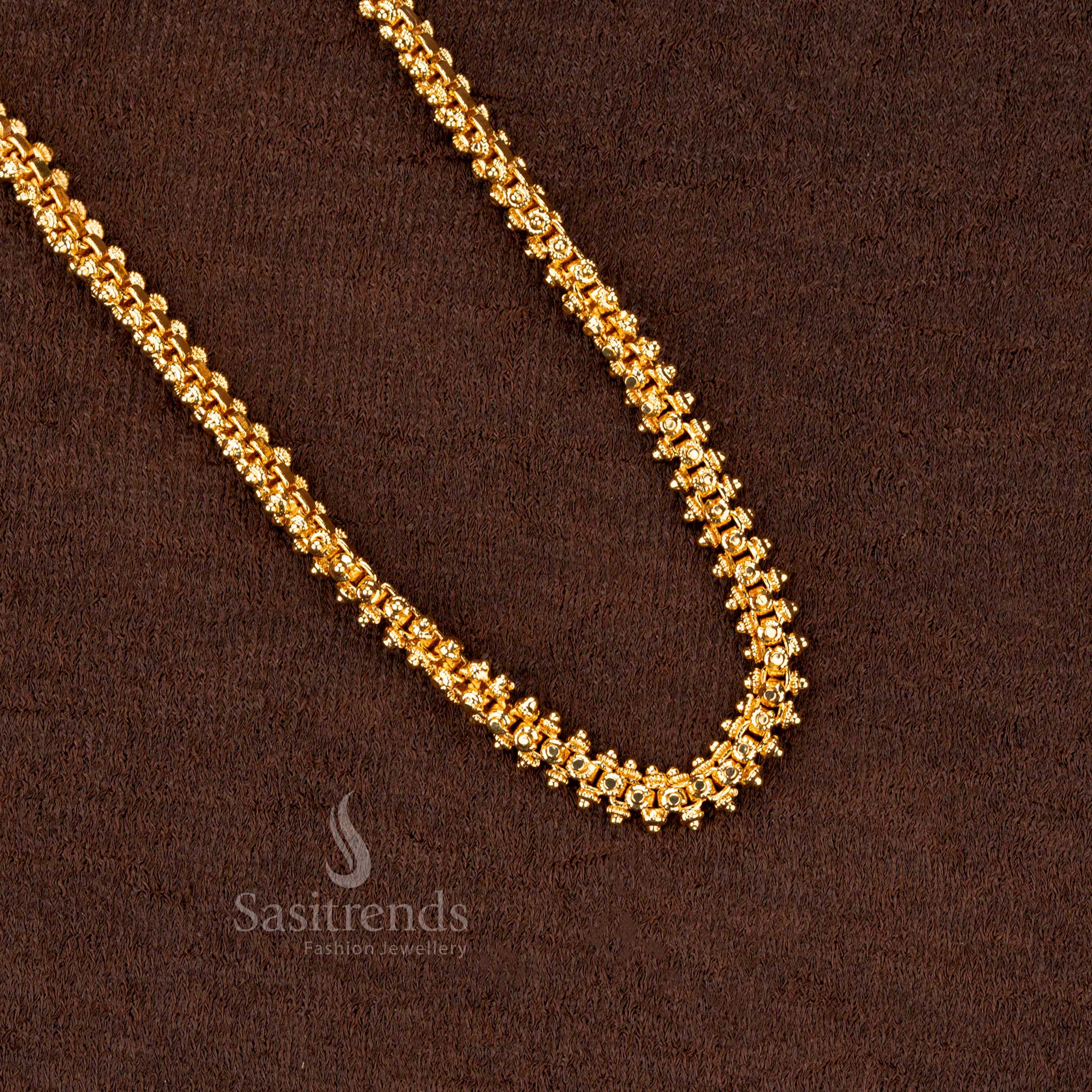 Traditional Micro Gold Plated 3 Side Gajiri Chain for Festive and Temple Wear - Sasitrends - Image 4