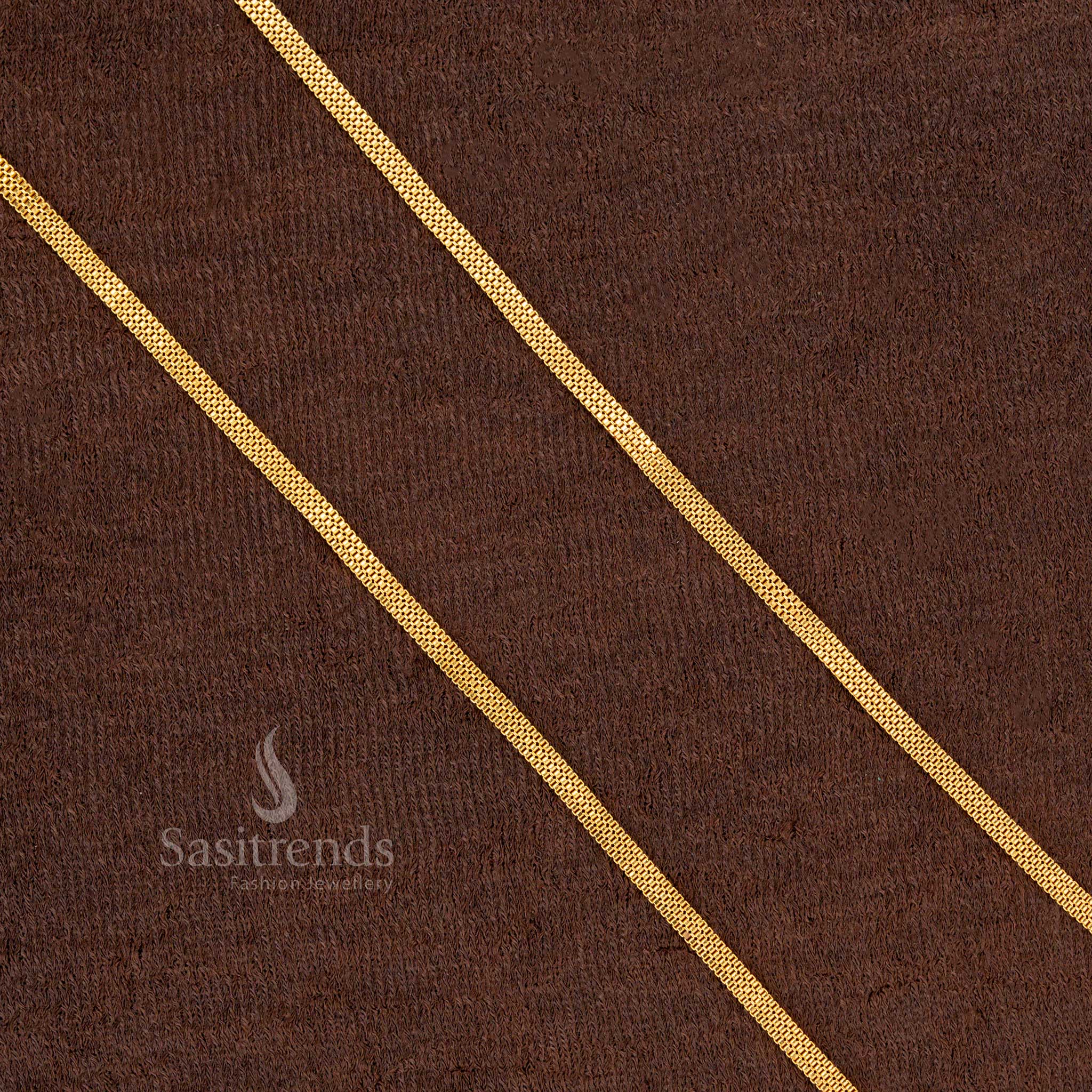 Stunning Micro Gold Plated Sleek Herringbone Chain – Look Like Real Gold - Guaranteed - Sasitrends - Image 2