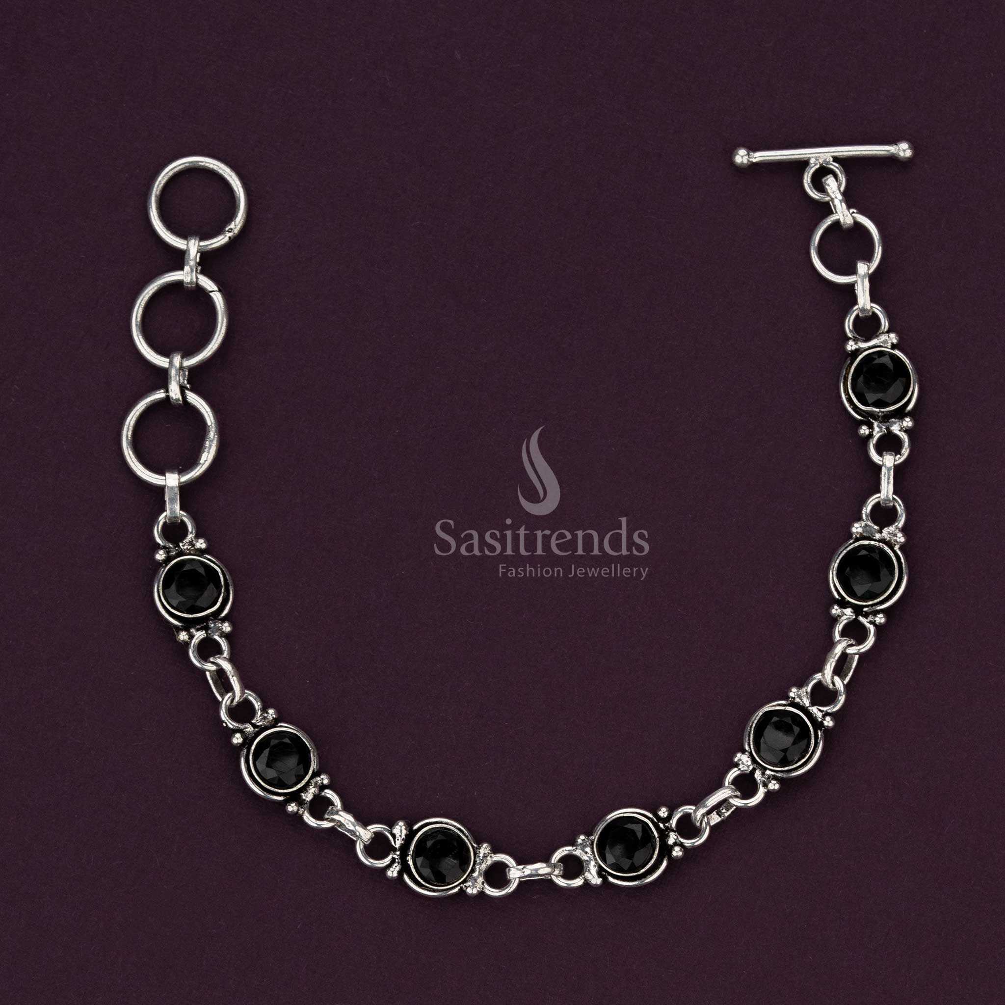 Elegant Oxidised Stone Bracelets with Toggle Closure - Sasitrends - Image 10
