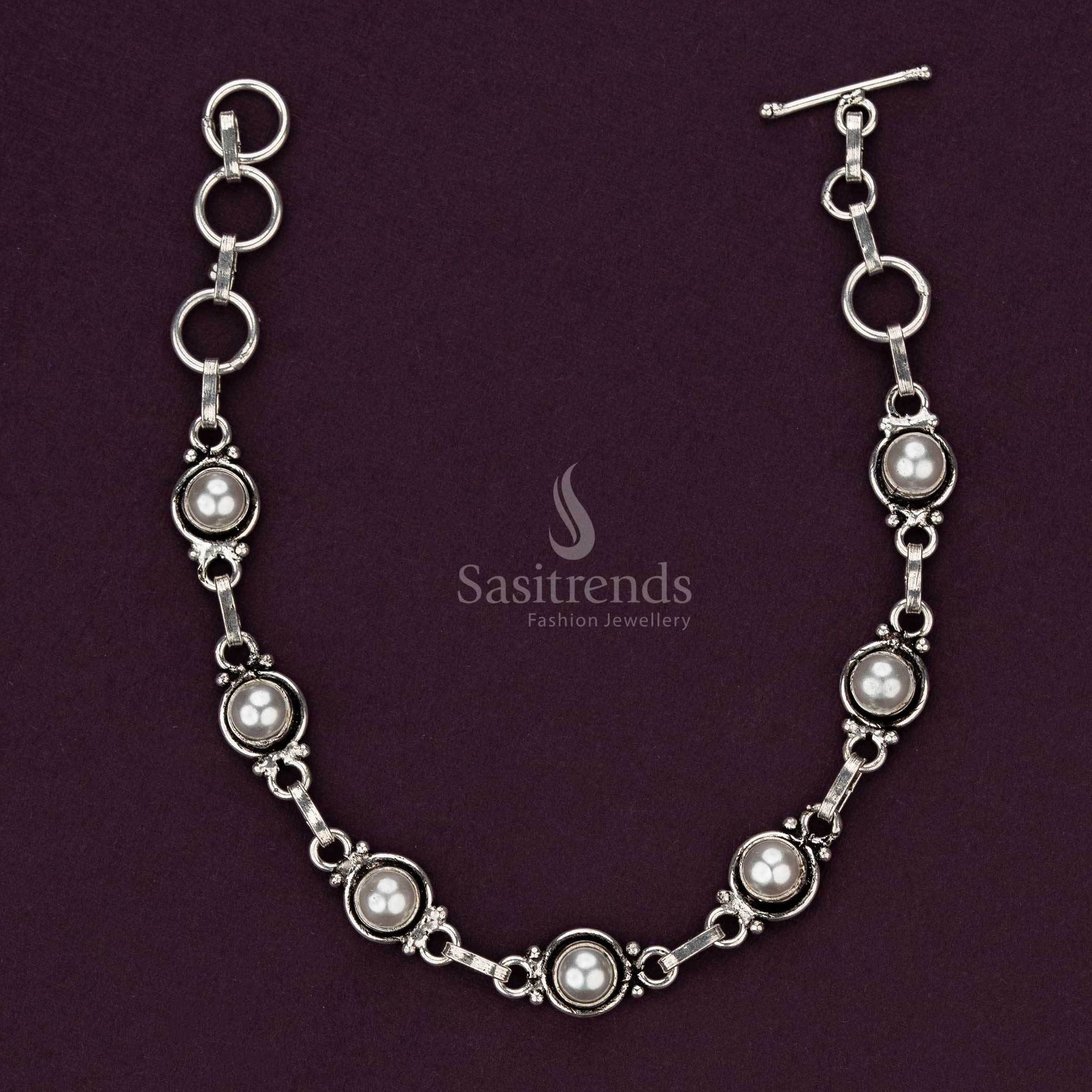 Elegant Oxidised Stone Bracelets with Toggle Closure - Sasitrends - Image 11