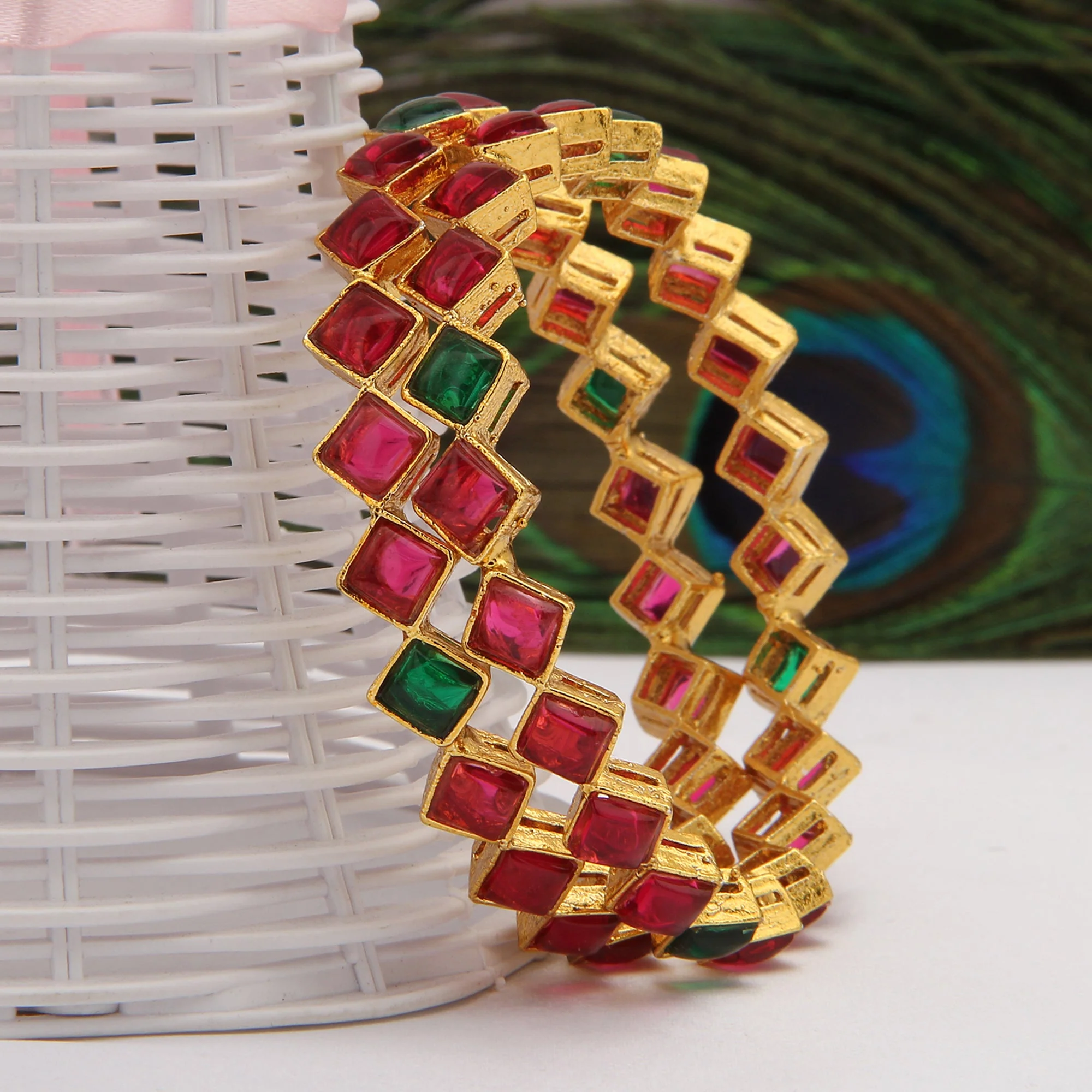 Traditional Antique Imitation Bangles For Festive Wear - Sasitrends - Image 2