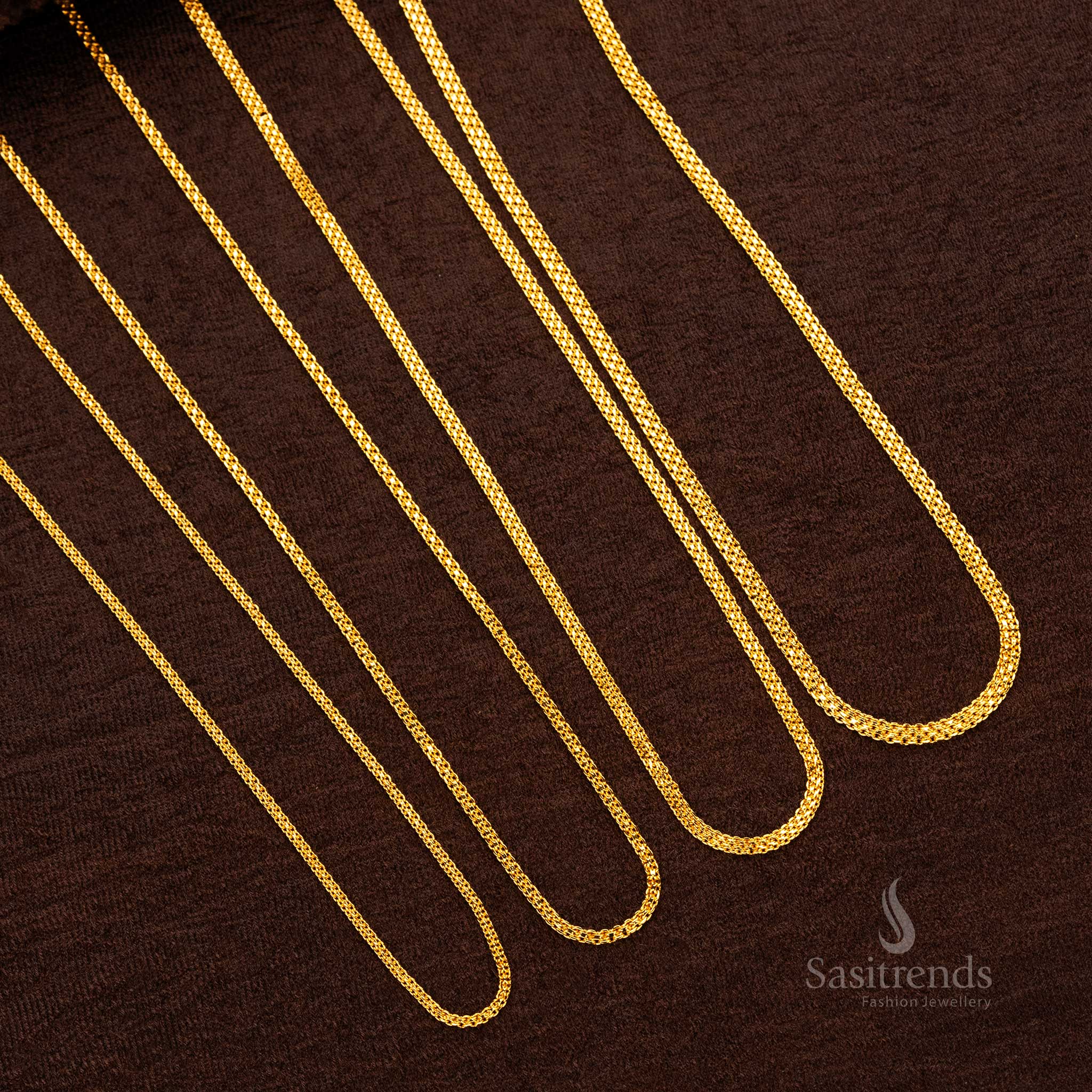 Guaranteed Micro Gold Plated Bismark Chain – 1 Gram with 24K Gold Finish (Very Thin, Thin, Medium, Thick) - Sasitrends - Image 4