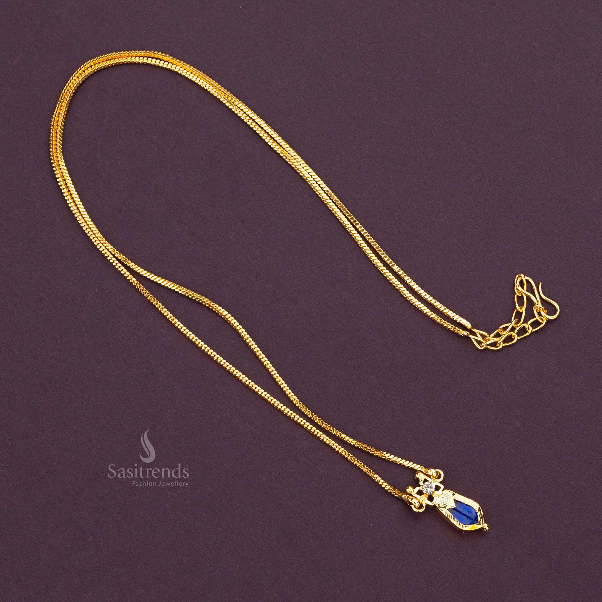 Sasitrends | Kerala Palakka Nagapadam Pendant Chain Jewellery Set - One Gram Pure Gold Micro Gold Plated - Image 6
