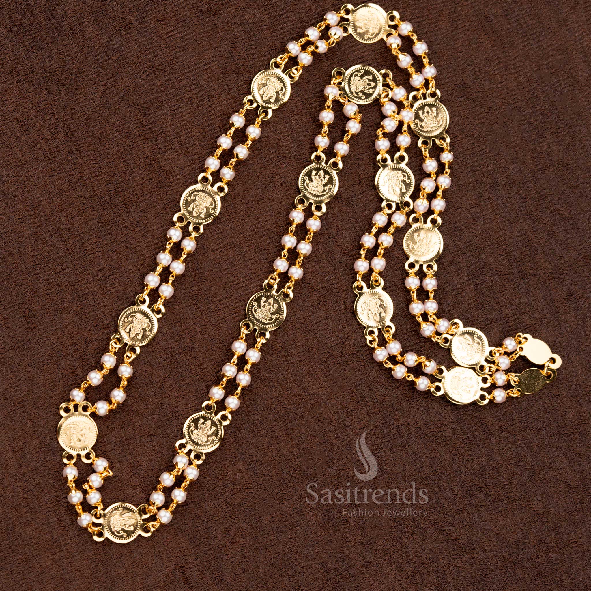Traditional Lakshmi Coin Micro Gold Plated Temple Chain - Sasitrends - Image 6