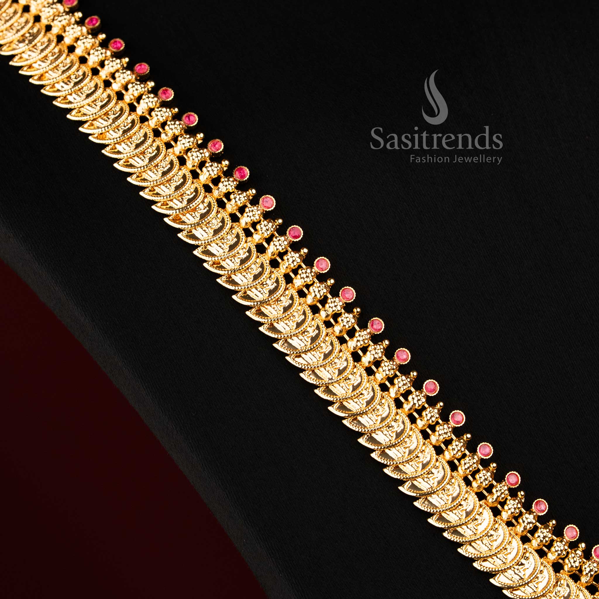 Traditional South Indian Short & Long Lakshmi Mango Necklace Kerala Style Jewellery Guaranteed Micro Gold Plating with Ruby Stones - Sasitrends - Image 5