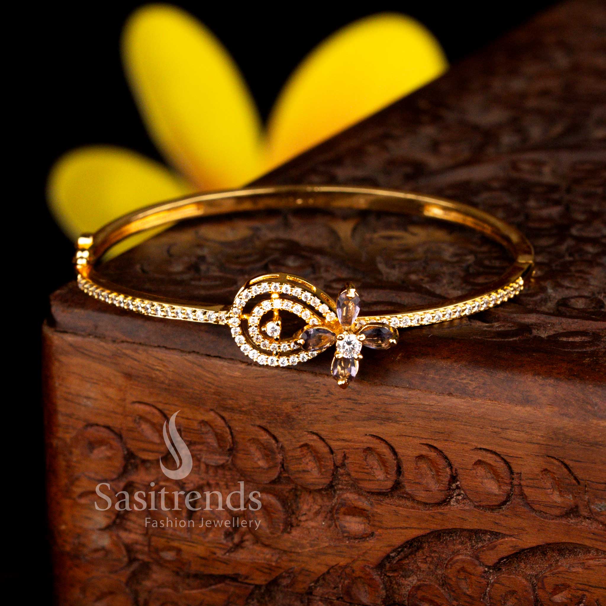 Exclusive Collection of Micro Gold Plated American Diamond Guaranteed Openable Kada Bracelets - Sasitrends - Image 9