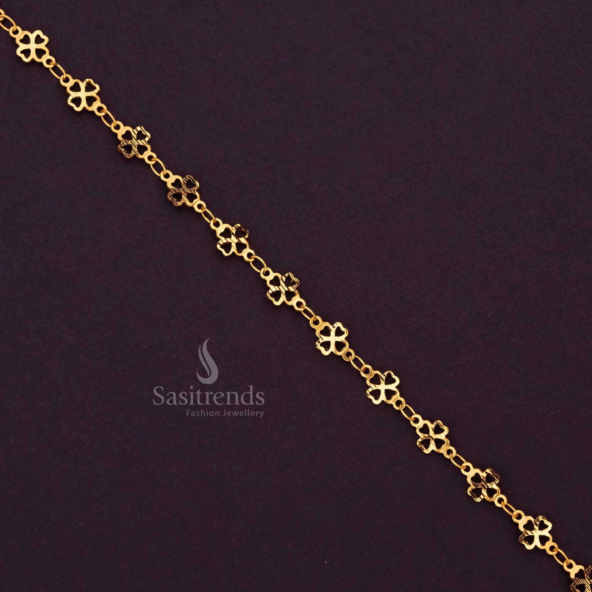 Collection of Guaranteed 1 Gram Micro Gold Plated Bracelet | Elegant Design for Teens - Sasitrends - Image 10