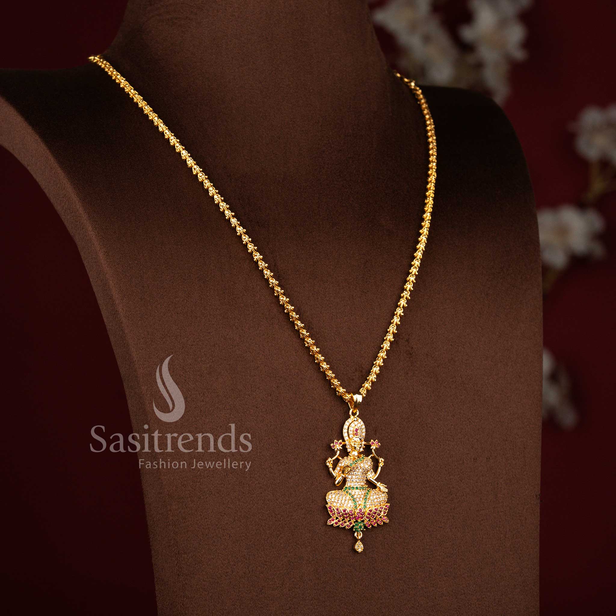 Sasitrends - Micro Gold Plated Dasavathram Chain Necklace with Peacock Pendant - Image 5