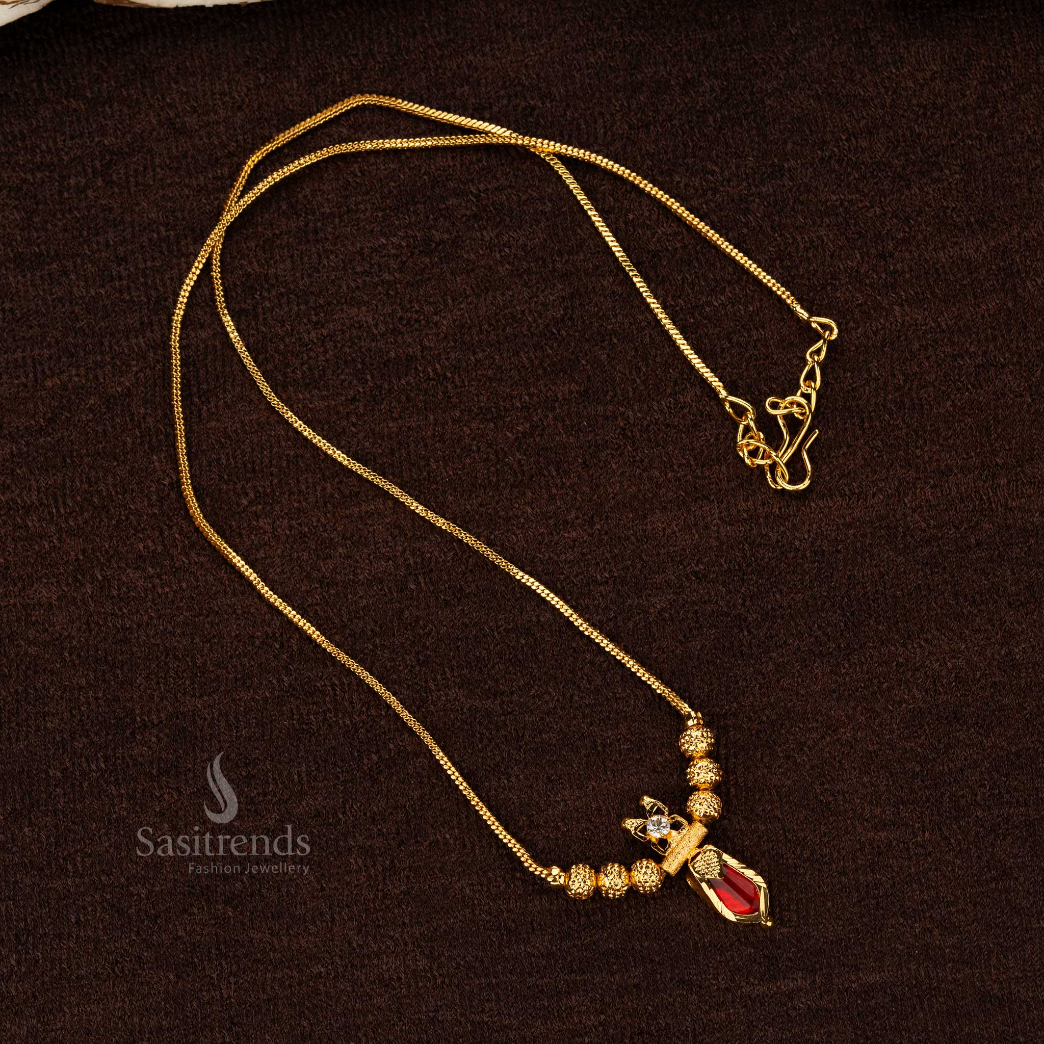 Guaranteed Micro Gold Plated Palakka Nagapadam Necklace with Chain Pendant - Sasitrends - Image 3