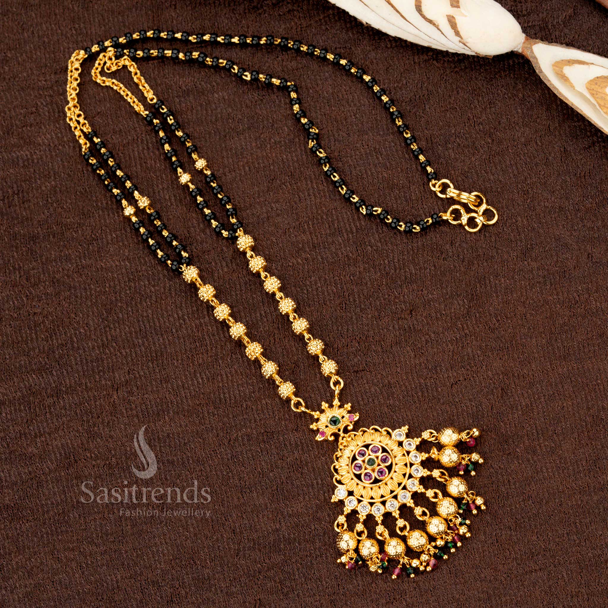 Beautiful Collection of Micro Gold Plated Guaranteed Mangalsutra Chain For Traditional & Festive Wear - Sasitrends - Image 5